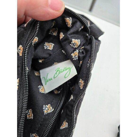 Vera Bradley Quilted Shoulder Bag & Wallet Set - Floral Pattern Zip Closure Blac - Picture 5 of 5